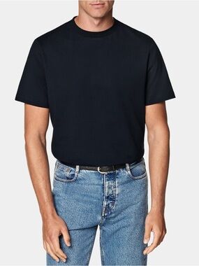 Suit Supply pure cotton crewneck t-shirt L navy blue short sleeve tee timeless